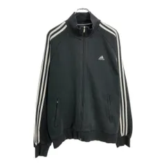 00年代 adidas アディダス フルジップ スウェット スポーツ ブラック(メンズ L)中古 古着 U6146
