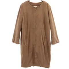 nano universe ナノユニバース フェイクスエード ノーカラーコート 38 ブラウン系 レディース 古着