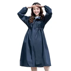 ☆ ネイビー ☆ L ☆ レインコート レディース pkrevd0117 レインコート レディース レインウェア コート トレンチコート アウター ロングコート カッパ 合羽 Aライン 雨具 自転車 おしゃれ かわいい 通勤 通学 撥水 はっ水 きれいめ