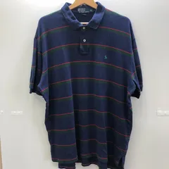 90`s Polo by Ralph Lauren  半袖 ポロシャツ 90年代 ヴィンテージ ボーダー ポニー刺繍 90`s vintage スリランカ製 メンズ ネイビー レッド グリーン