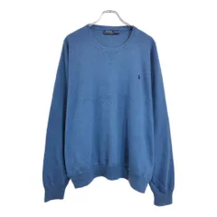 Polo by Ralph Lauren ポロ ラルフローレン コットンニット セーター 大きいサイズ ブルー(メンズ XXL)中古 古着 V1625