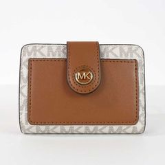 マイケルコース MICHAEL KORS 財布 二つ折り スモール MK CHARM タブ コンパクト ポケット ウォレット MKチャーム 二つ折り財布 32R4G0KF5B 149 VANILLA ACRN