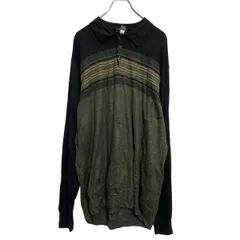 DOCKERS アクリルニット セーター ポロシャツ XL ブラック モスグリーン ドッカーズ ボーダー 古着卸 アメリカ仕入 a702-5309