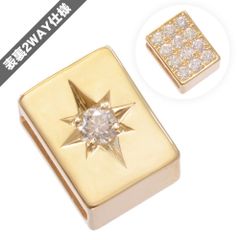 ペンダントトップ メンズ K18 18金 イエローゴールド ダイヤモンド リバーシブル メンズ ネックレスヘッド 喜平用 ビーズ キューブ型 日本製 刻印入り 鑑別書付き