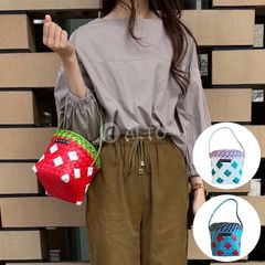 ☆2025春夏物モデル☆MARNI KIDS マルニ キッズ M01483 M00IW Beach Party バッグ ストロベリーバッグ かごバッグ ハンドバッグ ★選べる3カラー レッド・ブルー・クリーム★大人もOK★