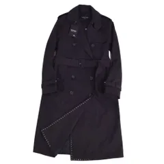美品 ヴァレンティノ VALENTINO コート トレンチコート スタッズ コットン トップス レディース イタリア製 42(L相当) ブラックのサムネイル