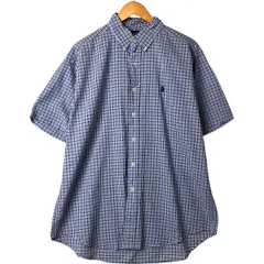 古着 ラルフローレン Ralph Lauren BLAKE 半袖 ボタンダウン チェックシャツ メンズL相当/eaa544207
