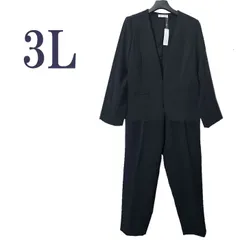 スーツ/2点セット/3L/ノーカラージャケット/パンツ/入学/卒業●&1403