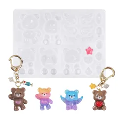 【新着商品】サムコス シリコンモールド ウサギ くま 星 UVレジン 型 エポキシ樹脂 粘土 DIY ハンドメイド素材 レジン アクセサリー パーツ 作成 樹脂工芸品 キーホルダー