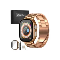 [YOFITAR] for バンド付き ステンレス製 49mm アップルウォッチウルトラ 交換ベルト（49mm，ローズゴールド）