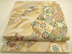 袋帯 六通 亀甲 花鳥 24M506f