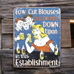 メタルサイン 「ションバーグ Low Cut Blouses」 #1500 Schonberg ブリキ看板 バーインテリア アメリカ雑貨 アメリカン雑貨