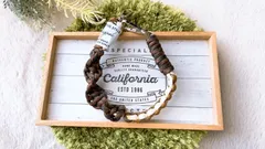 パラコード✶スマホストラップ✶ショート手首用✶ハンドストラップ✶ストラップホルダー付✶マルチカモ☓シャンパンゴールド☓ブラウン