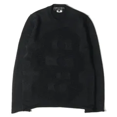COMME des GARCONS コムデギャルソン ニット カットデザイン ラメ ウール ナイロン ニットセーター HOMME PLUS AD2014 ブラック M 日本製のサムネイル