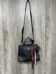 トミーヒルフィガー トミーサッチェルクラッチ シンプル ハンド バッグ 黒ｘ赤 ■■ レディース