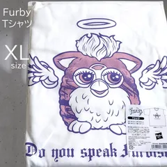送料無料 24時間以内発送 新品 XLサイズ Furby POP UP Tシャツ ファービー ホワイト 白 White 半袖 丸首 クルーネック 大きめ オーバーサイズ エンジェル 天使 ポップアップ プリントT プレゼント ビッグシルエット メンズ 男性