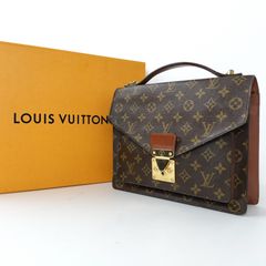 中古　】【ジャンク】　LOUIS VUITTON　 ルイヴィトン  モノグラム PVC モンソー28 2WAY ハンドバッグ レザー　ブラウン