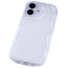 iPhone16 ケース 耐衝撃 ウェーブ クリア ケース 