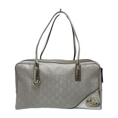 グッチ GUCCI ハンドバッグ ミニボストン GG柄 GGキャンバス/レザー シルバー レディース
