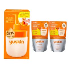 【合計3点セット】ユースキン 180g ポンプ&カートリッジ(つけかえ専用) 180g×2つ