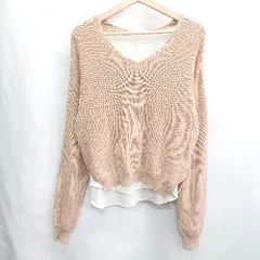 ◇ ⊇ KBF ケービーエフ URBAN RESEARCH 異素材ドッキング 長袖 ニット サイズONE コーラルオレンジ系 レディース E  【1502060034524】