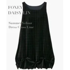 未使用級 ✨フォクシー 42サイズ ベロアAラインワンピース Vネック ブラック ベロアノワール by フォクシーニューヨーク Tiara ティアラ