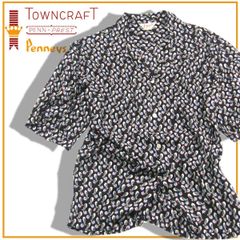 【新品】 TOWNCRAFT ／ タウンクラフト　ペイズリー 半袖シャツ レーヨン オープンカラー 速乾 防臭 通気 吸水 ゆったりサイズ ブラック ｜ 春夏