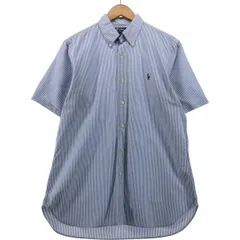 古着 ラルフローレン Ralph Lauren CUSTOM FIT 半袖 ボタンダウン ストライプシャツ メンズM相当/eaa555140