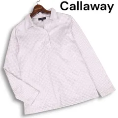 Callaway キャロウェイ ゴルフ 秋冬 裏起毛★ 千鳥格子 長袖 ポロシャツ Sz.LL レディース 大きいサイズ