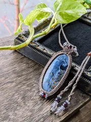☆High Quality Stone☆ピーターサイト・テンペストストーン☆マクラメ編みネックレス・マクラメネックレス