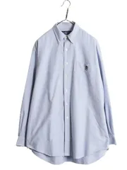 【お得なクーポン配布中!】 90s ポロベア ラルフローレン オックスフォード 長袖 ボタンダウン シャツ メンズ L / オールド ポロ 長袖シャツ コットン ポケット付き BD