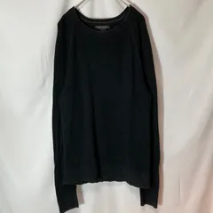 【BANANA REPUBLIC】ワッフルニット　クルーネックセーター　黒　古着