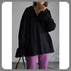 新品タグ付き　刺繍キャンディスリーブブラウス　ブラック　Bonjour sagan