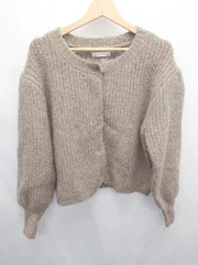 ◇ ⊇ Edit Sheen エディットシーン 長袖 ニット カーディガン サイズM モカ系 レディース E  【1411130005480】