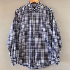00's CLUB ROOM クラブルーム macy's アメリカ古着 チェックシャツ 長袖 L/S ブルー 青 メンズ Mサイズ