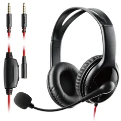 【新品・2営業日で発送】ELECOM エレコム ゲーム向けヘッドセット／4極／両耳／1.0m／1.5m延長ケーブル付／PS4／Switch対応／ブラック(HS-GM02STBK)