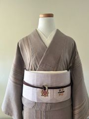 単衣 ＜重要無形文化財本場結城紬＞80亀甲 横段模様 - メルカリ