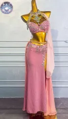 ベリーダンス衣装 ブラベルトスカートセット ピンク　オーダーメイド ベリーダンス衣装 ブラベルトスカートセット アウトレット | Pay ID