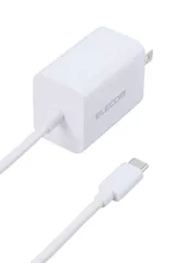 【在庫処分】ホワイト 折りたたみ式プラグ GaN採用 PSE認証品 MPA-ACCP7020WH 20W PD対応 USB 2.5m ケーブル一体型 Type-C 充電器 エレコム
