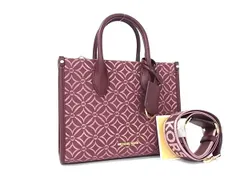 ■新品■未使用■ MICHAEL KORS マイケルコース キャンバス×レザー 2WAY ハンドバッグ ショルダー ボルドー系×ピンク系 BJ9384