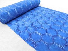 未使用極美品 有松鳴海 有松本絞り 市松模様 着尺反物 青地 タグ付