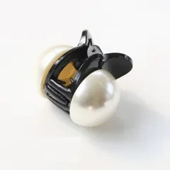 シンプル パール バレッタ ブラック レディース ミニ 綺麗 カワイイ オシャレ