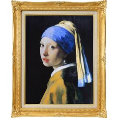 フェルメール 「真珠の耳飾りの少女」10号 額付き 複製画 ジェル加工 世界の名画　洋画