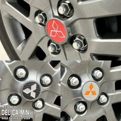 シバ様専用【松印】車種専用 ホイールエンブレムステッカー ミツビシ デリカミニ B34A B35A B37S B38A【メタリックレッド】