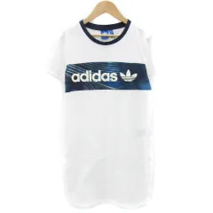 アディダスオリジナルス adidas originals ワンピース ミニ丈 半袖 プリント XS ホワイト 白 /YM35