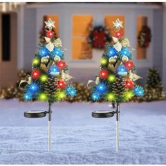 「在庫わずか」Dzanncクリスマス 飾り イルミネーションライト 屋外 防水 ソーラー 埋め込み 明るい 自動点灯 消灯 省エネ 照明飾り ガーデンライト クリスマスオーナメント LEDライト ソーラーライト 庭 雰囲気作り 飾りライト 2本セット (クリス