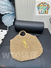SAINT LAURENT ラフィア ショッピングトート ? 42×35cm [本日特価|新品未使用品]-WT0輸入