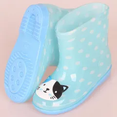 ☆ ブルー×ネコ ☆ 26(17cm) ☆ レインブーツ キッズ pmyrboot03 レインブーツ キッズ レインシューズ 長靴 長ぐつ ながぐつ 雨靴 靴 レイングッズ 雨具 ショート 子ども 子供 かわいい おしゃれ 男の子 女の子 保育園