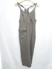 ◇ Θ RADIATE ラディエイト チェック柄 ロング丈 サロペット スカート サイズF ブラウン系 レディース E  【1507160005825】