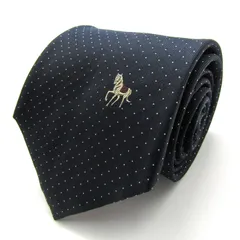 ポロ ブランド ネクタイ ドット 小紋柄 シルク 日本製 PO メンズ ネイビー POLO 【中古】